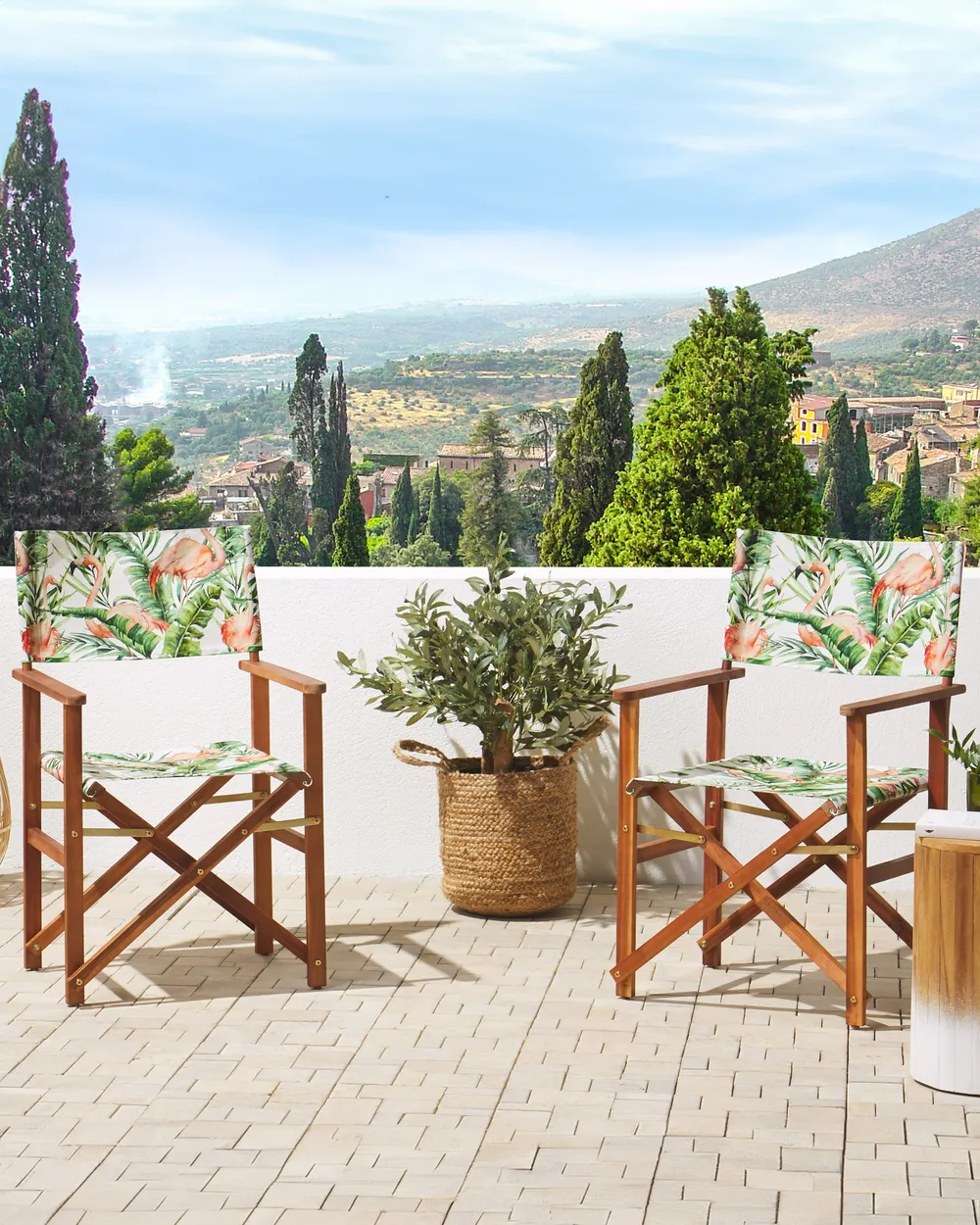 Set of 2 Garden Chairs CINE Acacia Wood Dark Brown