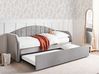 Ausziehbett Samtstoff EYBURIE 90 x 200 cm Grau