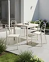 Gartenstuhl 4er Set COVOLO Cremeweiß
