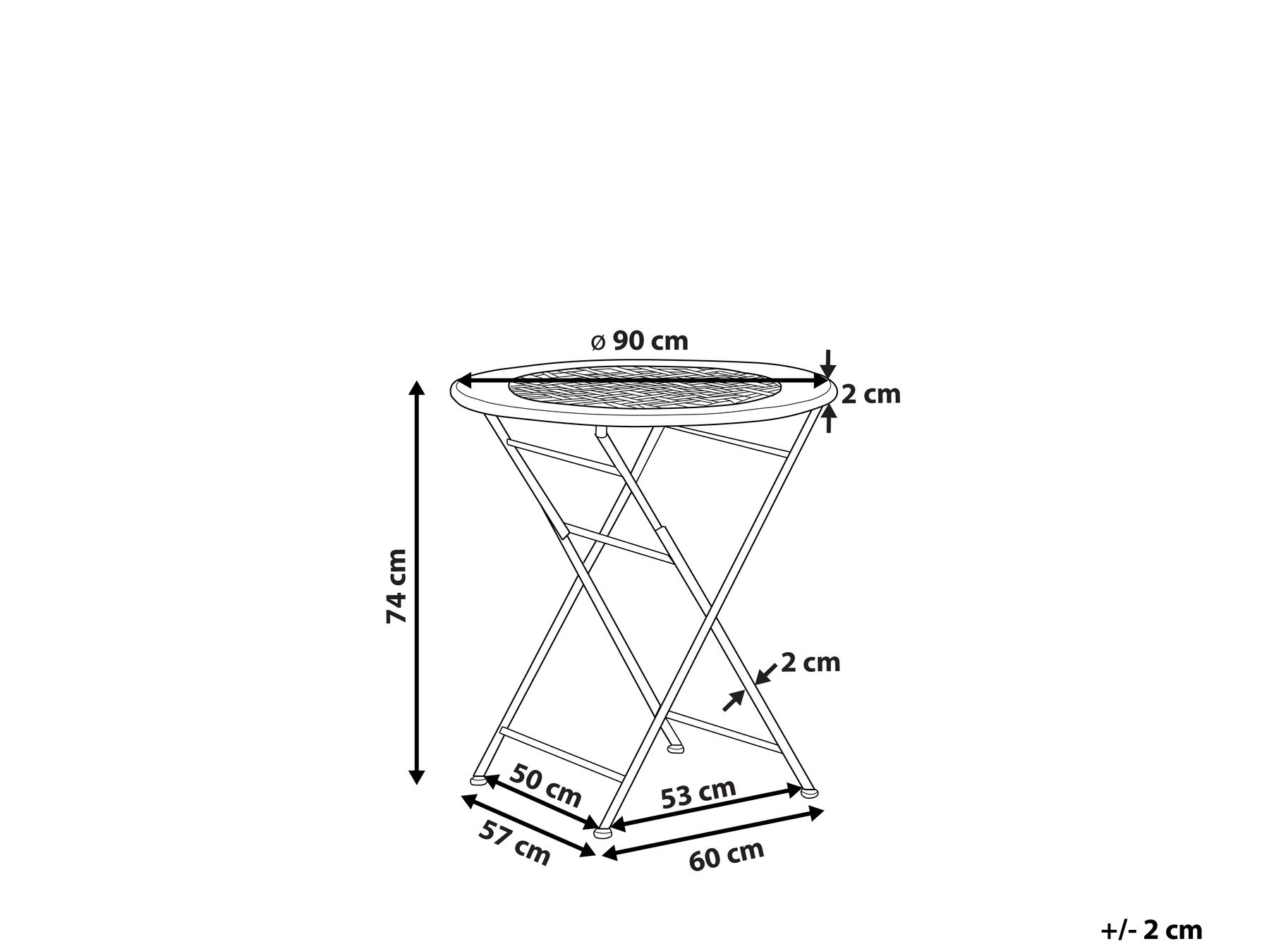 Outdoor Bistrotisch BIVIO 90 cm 90 cm Metall Cremeweiß_806692
