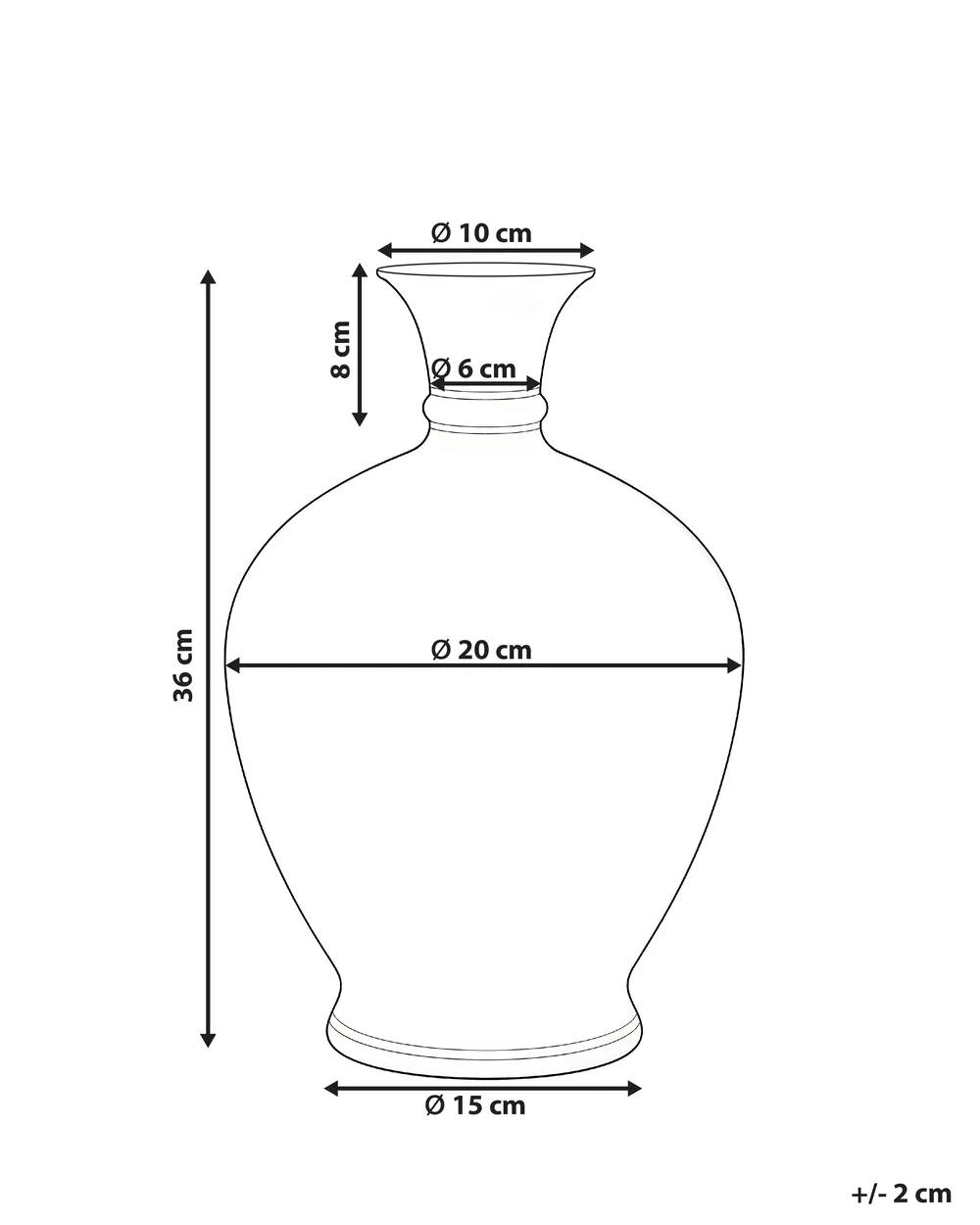 Blumenvase VALLADOLID 36 cm Porzellan Grün_1052879