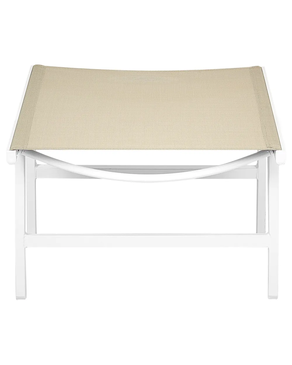 Gartenstuhl 2er Set MARCEDDI mit Fußstütze Metall Weiß / Beige_928424