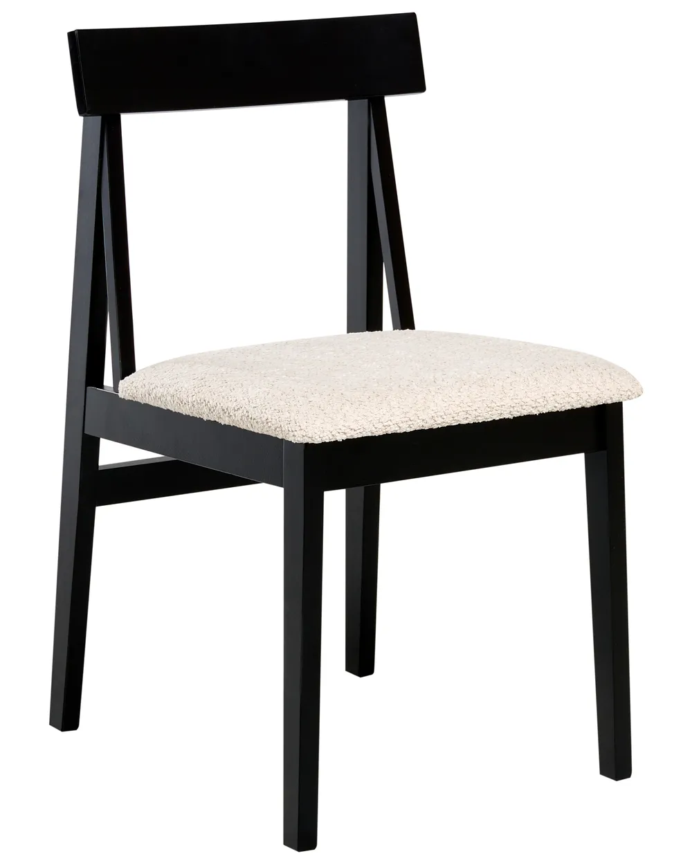 Set of 2 Dining Chairs ISLE Wood Black/ Beige_1006399