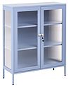 Vitrine mit Glastüren HARLYN  90 cm Metall Blau