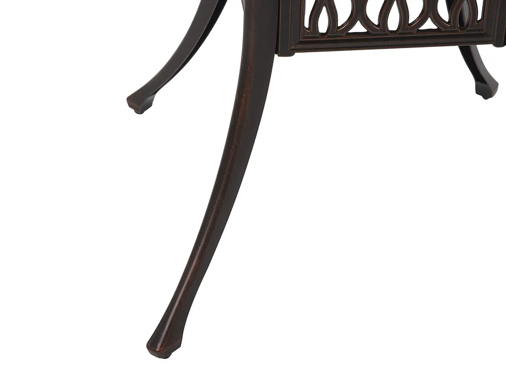 Gartenmöbel Set 4-Sitzer ANCONA inkl. Kissen Metall Dunkelbraun_765295
