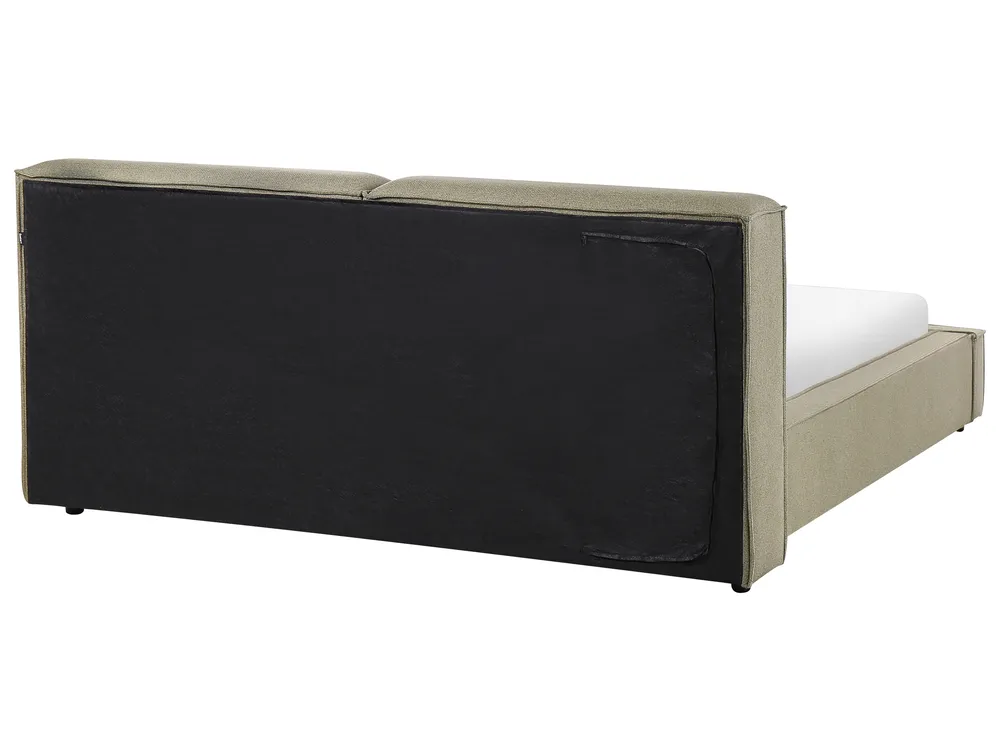Bett mit Lattenrost Stoff LINARDS 160 x 200 cm Olivgrün_949264