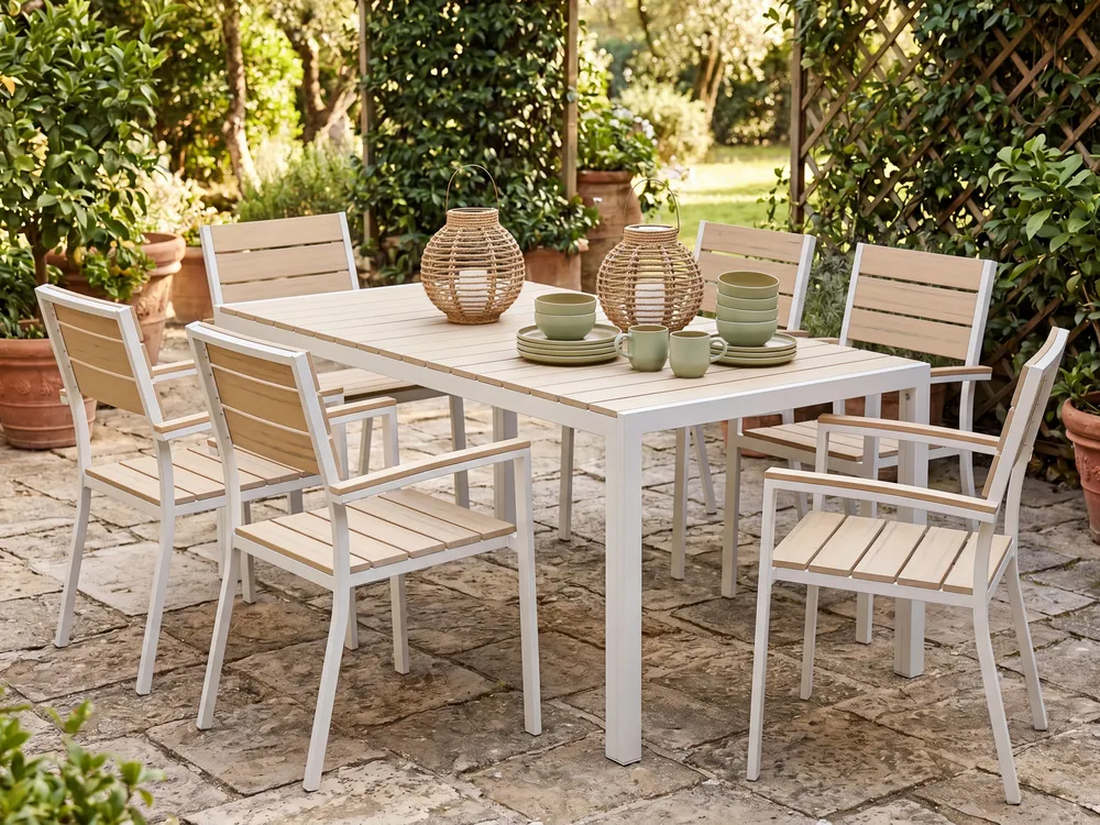 Gartentisch für 6 Personen COMO 150 cm 90 cm Beige_1102363