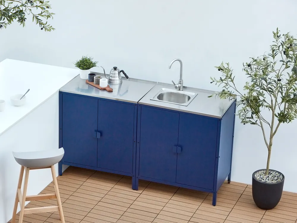 Outdoor-Küchenschrank mit Spüle VILAMA Blau