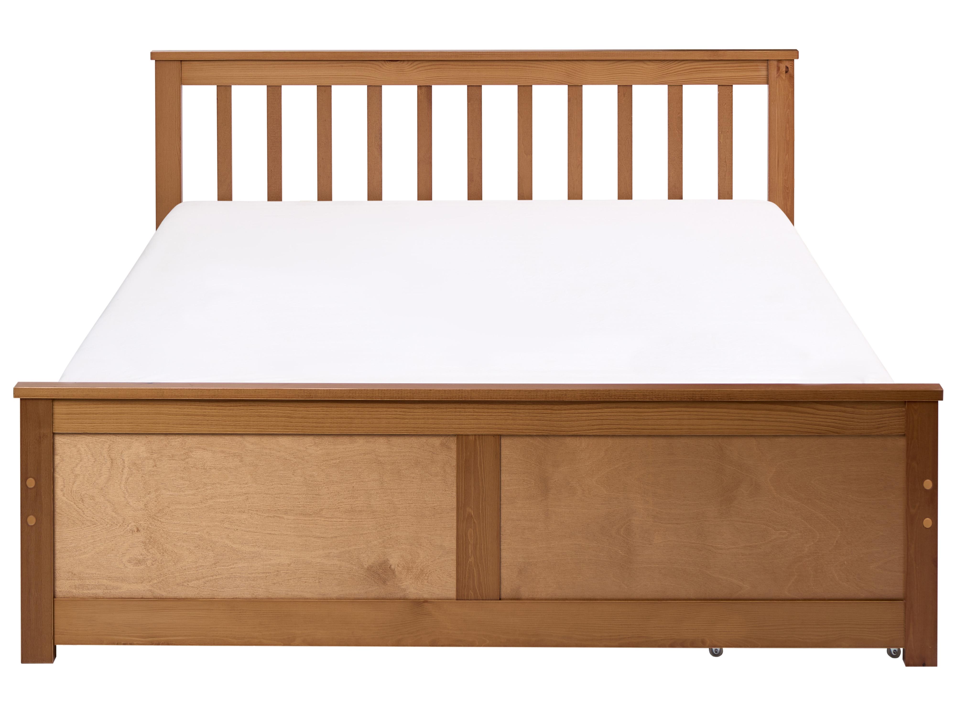 Lit avec 2 tiroirs OLENDON Bois de pin Marron 140 x 200 cm_1068486