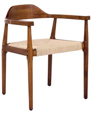 Lot de 2 chaises de salle à manger OAKDALE Bois Marron foncé/beige_985730