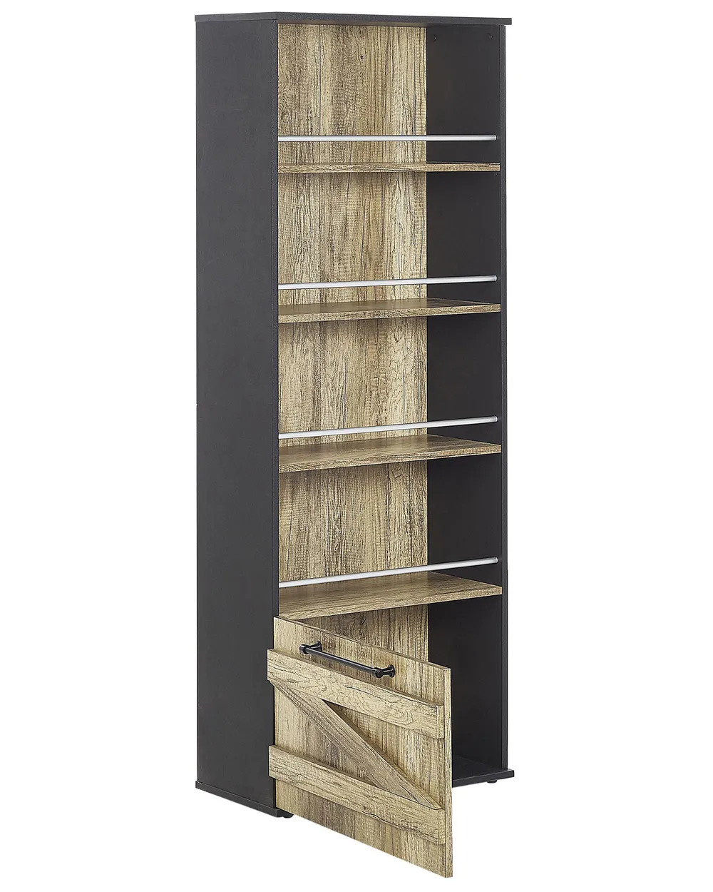 Bücherregal mit 4 Ebenen SALTER 163 cm Braun / Schwarz_778373