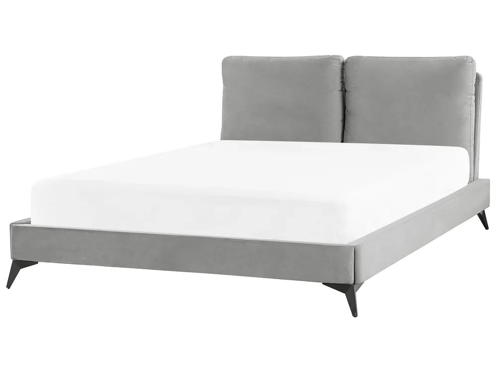 Bett mit Lattenrost Samtstoff MELLE 140 x 200 cm Grau