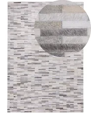 Rug AHILLI Grey 140 x 200 cm Leather_688983
