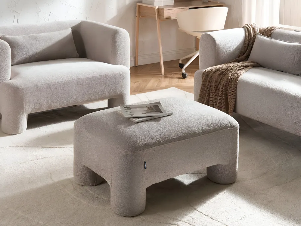 Ottomane HOGBO Stoff Beige