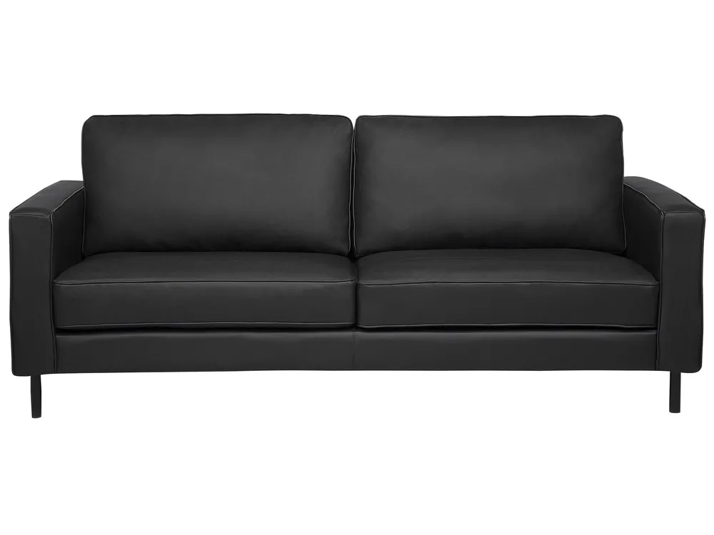 Sofa 3-Sitzer SAVALEN Echtleder Schwarz