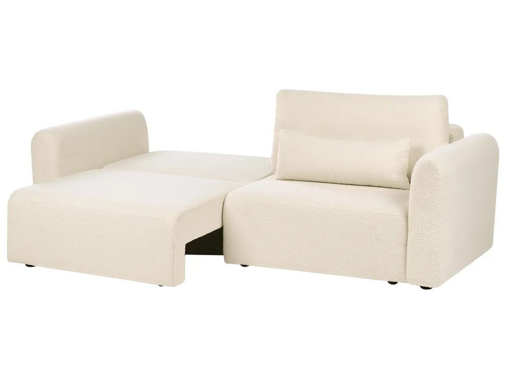 Schlafsofa 3-Sitzer VAXHOLM mit Stauraum Bouclé Cremeweiß_1026783