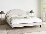 Bett mit Lattenrost Stoff MARGUT 180 x 200 cm Hellbeige_1184067