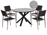 Gartenmöbel Set 4-Sitzer MALETTO/GROSSETO Metall Marmor Optik Grau / Schwarz_938098