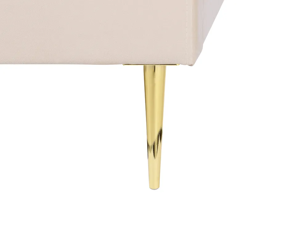 Bett mit Lattenrost Samtstoff FLAYAT 160 x 200 cm Hellbeige_834265