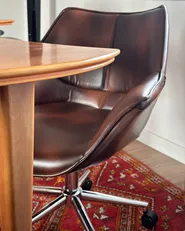 Desk Chair NEWDALE Faux Leather Dark Brown_915842