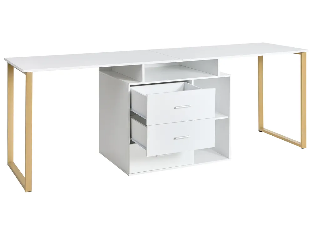 Adjustable Desk ASHMORE 165/220 cm 55 cm White_1053982