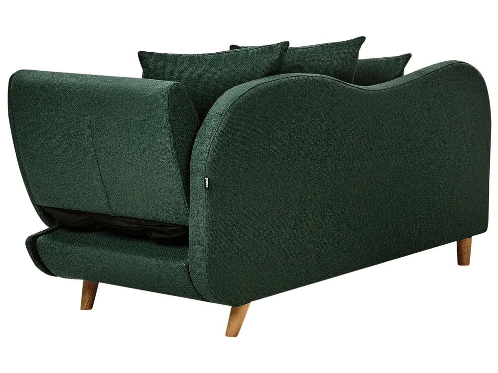 Right-Hand Chaise Longue MERI with Storage Faux Linen Green_937740