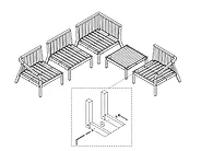Tuinbanken set 3-zits RIVELLO met ottomaan Acaciahout Lichtbruin_1176434
