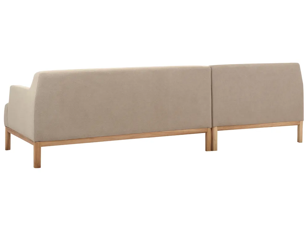 Ecksofa 3-Sitzer SOSJO Stoff Taupe rechtsseitig_941222