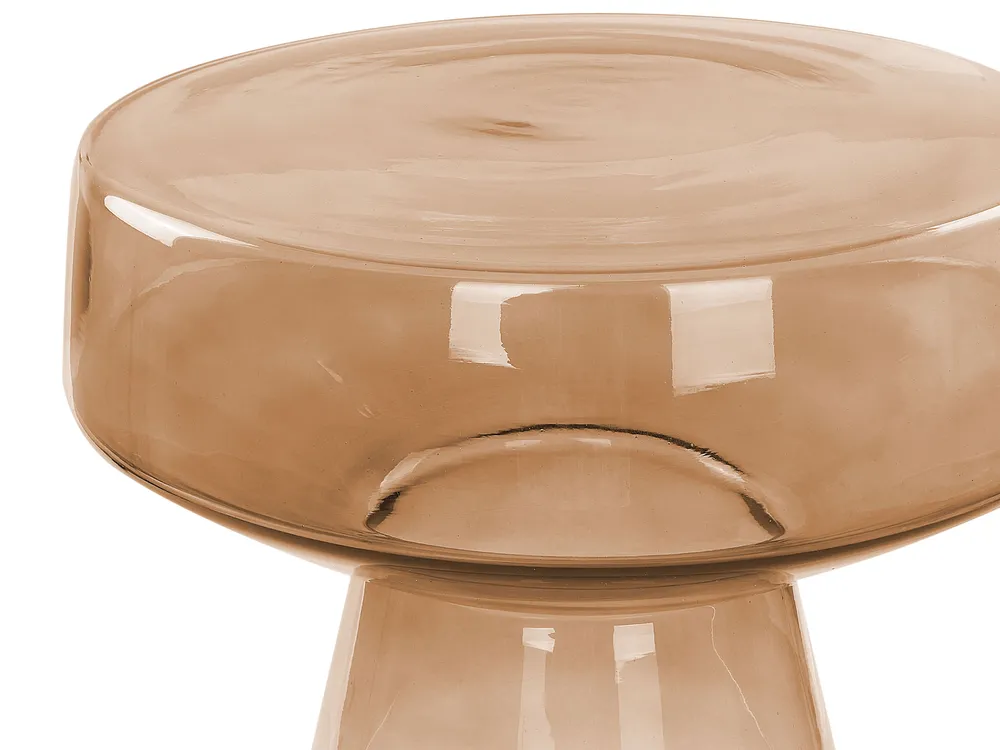 Set of 2 Side Tables LAGUNA/CALDERA Glass Golden Brown_883283