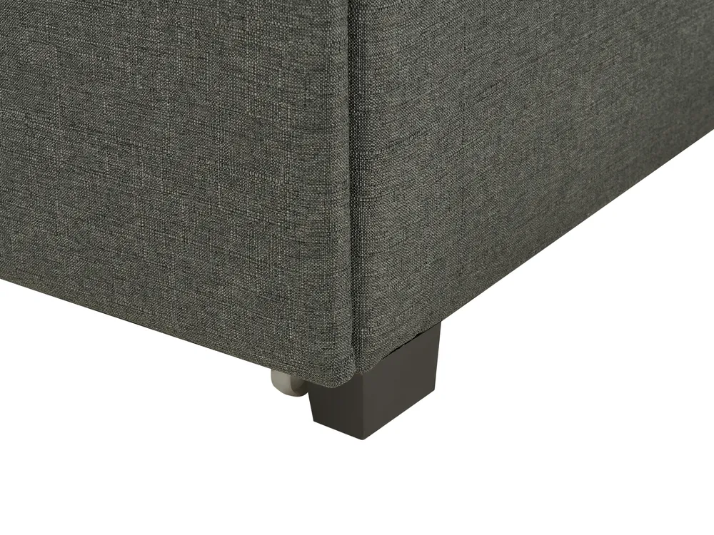 Bett mit Schubladen LA ROCHELLE Stoff Dunkelgrau 140 x 200 cm_904583
