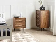 Kommode mit 4 Schubladen KEITH Dunkelbraun_946546