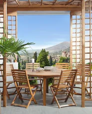 Gartenstuhl 6er Set TOLVE Akazienholz Braun_784145
