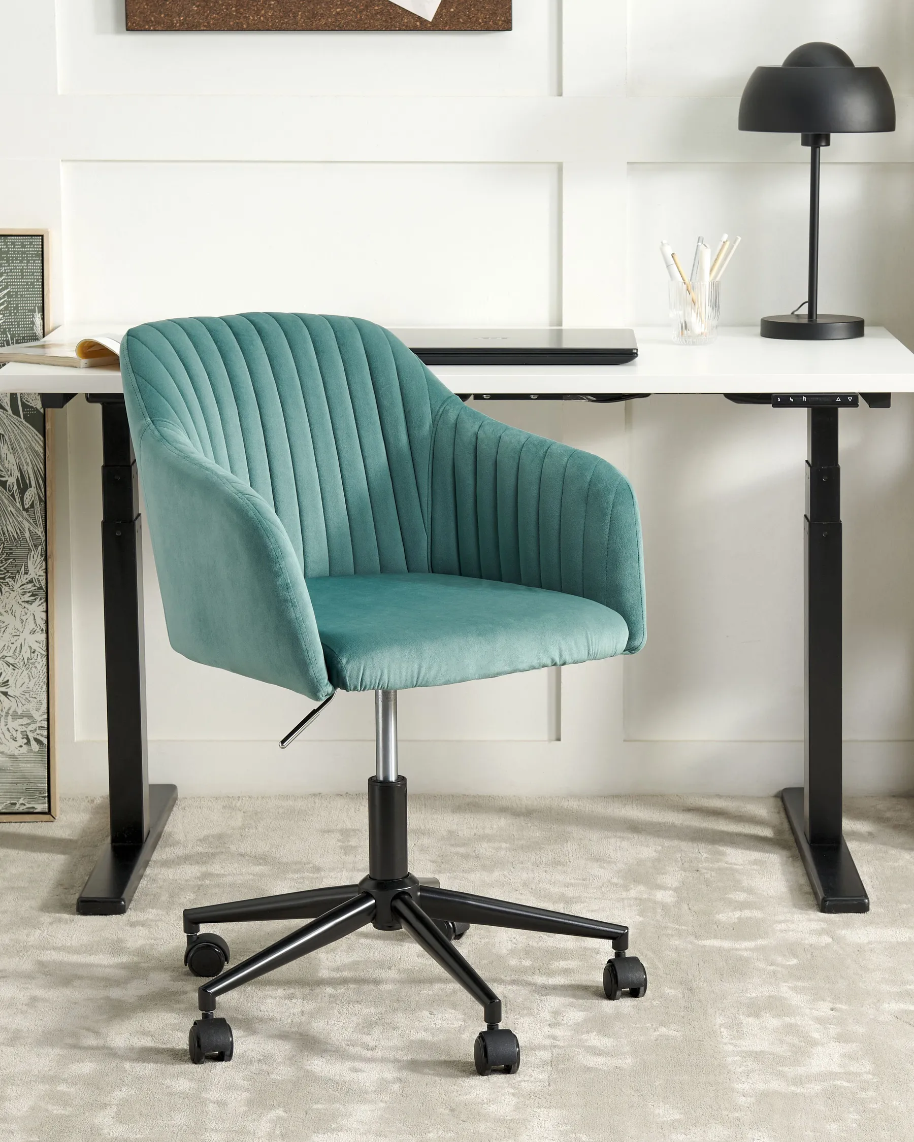Desk Chair VENICE Velvet Mint Green_868441