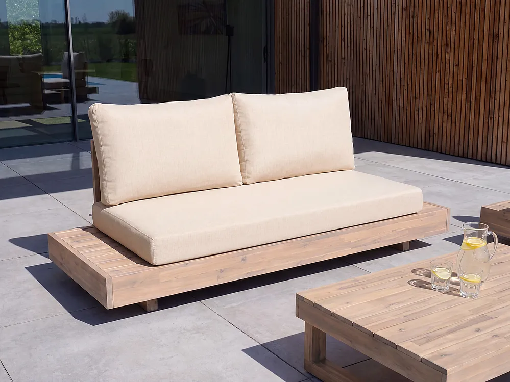 Gartensofa 2-Sitzer MARETTIMO zertifiziertes Akazienholz Beige