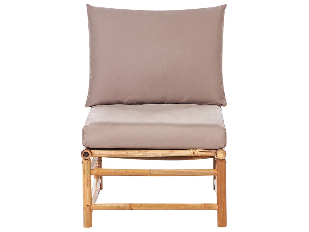 Lounge Set mit Tisch 5-Sitzer CERRETO Bambus Taupe linksseitig_908895
