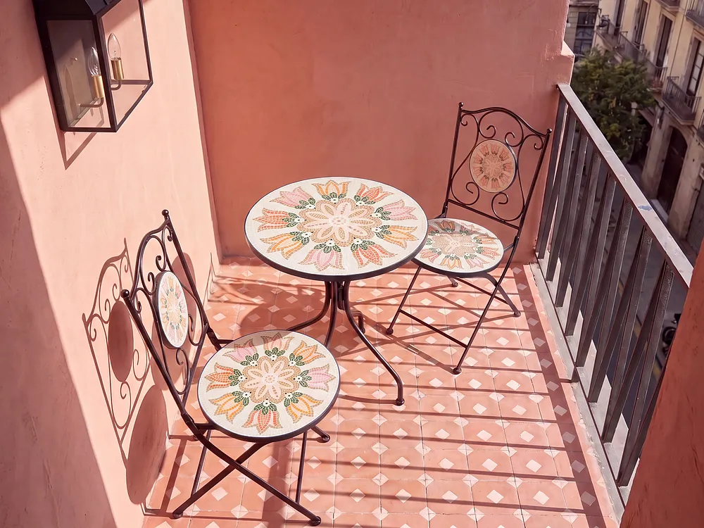 Outdoor Bistrotisch SETTALA 60 cm 60 cm Metall Bunt_1155824