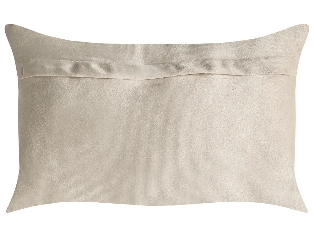 Dekokissen 2er Set BELLE 50 x 30 cm Samtstoff Taupe Weihnachtsmotiv_1033040