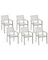 Gartenstuhl 6er Set VERNIO Weiß