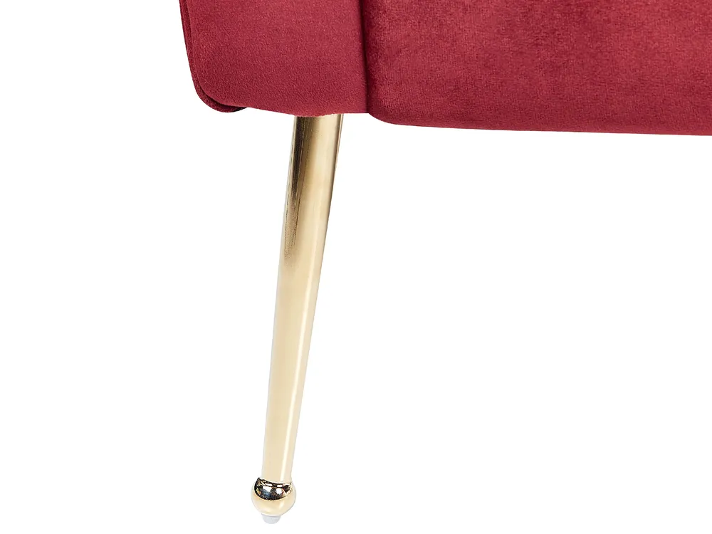 Chaiselongue NANTILLY Samtstoff Dunkelrot_858432