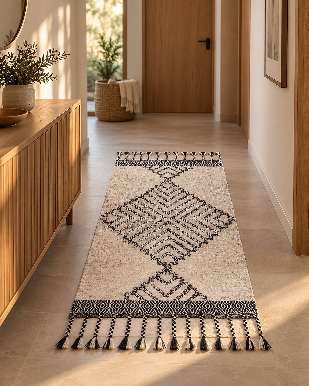 Rug ERAY Light Beige 80 x 150 cm Cotton