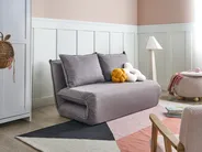 Schlafsofa 2-Sitzer ROROS Kunstleinen Dunkelgrau_1038930
