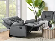Sofa manuell verstellbar 2-Sitzer BERGEN Stoff Dunkelgrau_934021