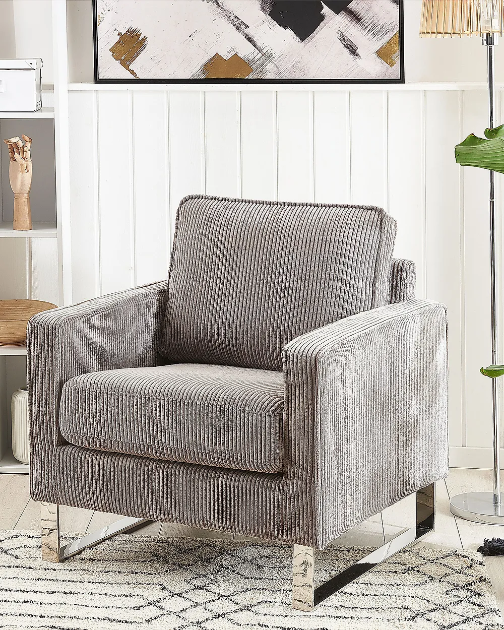 Sessel VIND Cord Hellgrau