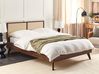 Bett mit Lattenrost Rattan MONPAZIER 160 x 200 cm Dunkelbraun