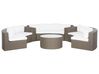 Lounge Set mit Tisch 9-Sitzer SEVERO Polyrattan Braun