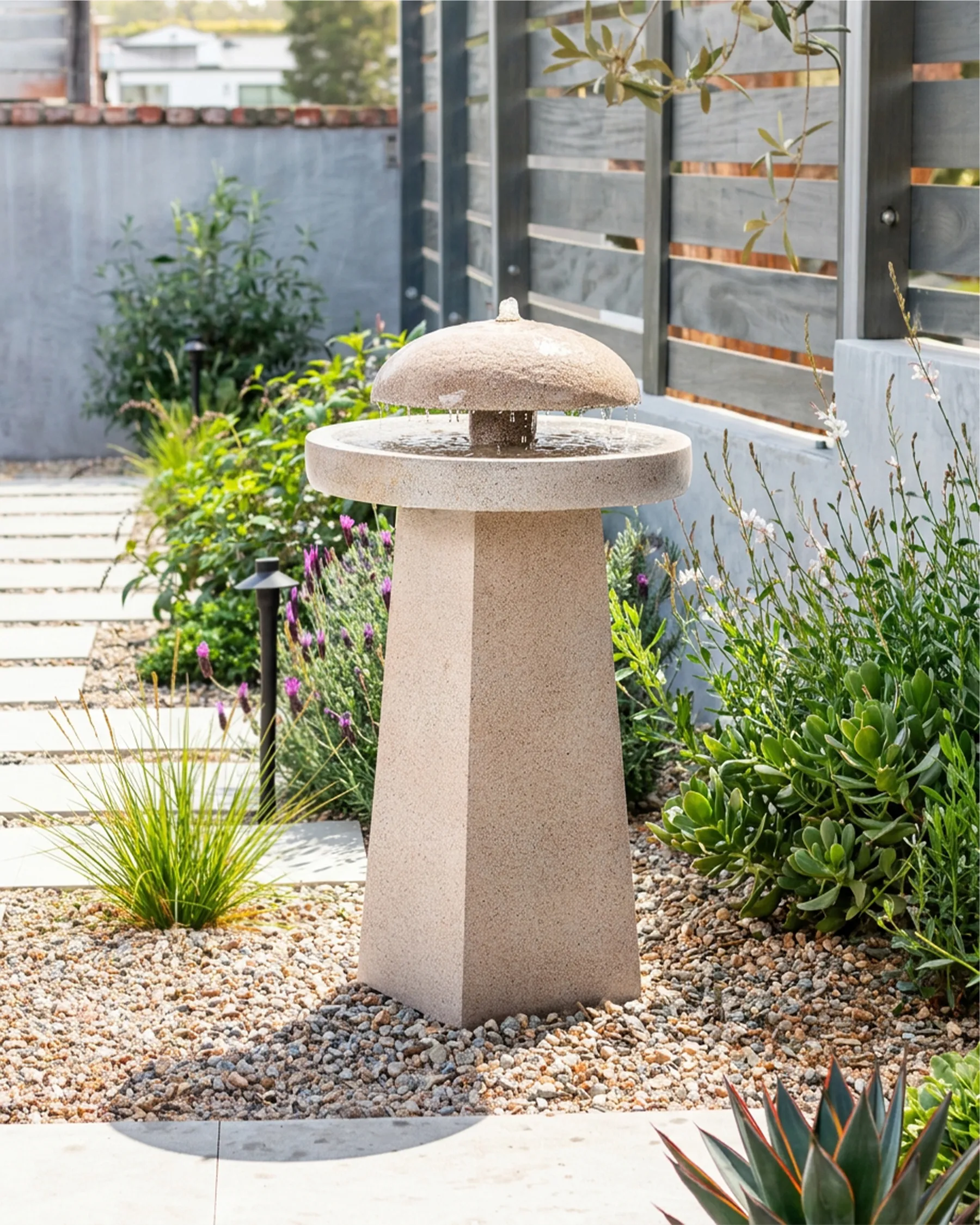 Gartenbrunnen LED HUNLEN Beige_1059517