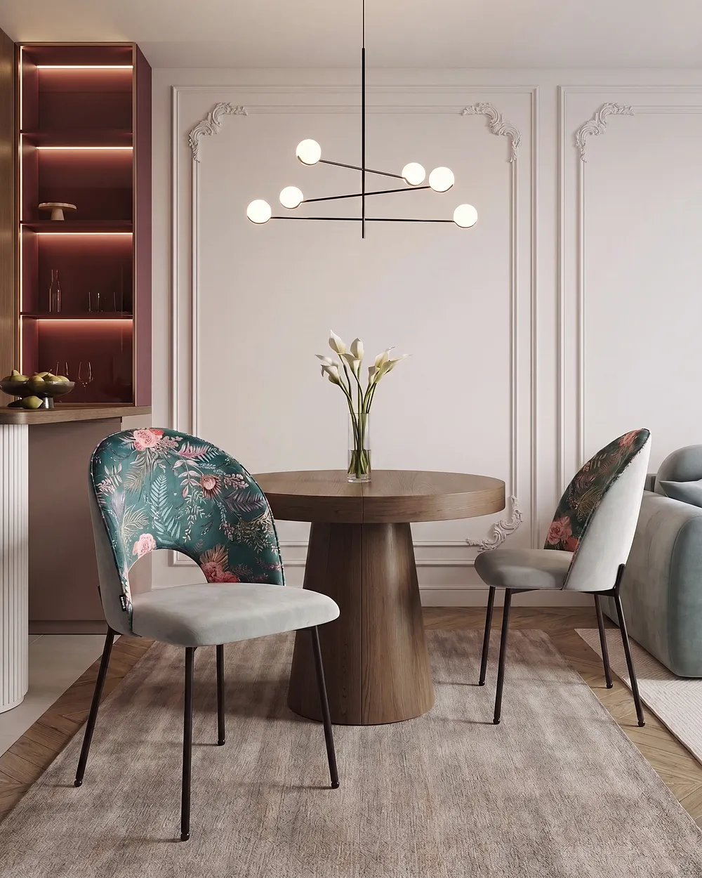 Set of 2 Dining Chairs COVELO Velvet Mint Green_1150881