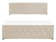 Ottoman Bed ROCHEFORT Velvet Beige 140 x 200 cm (EU Double)_857278