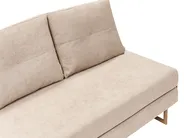 Sofa Bed 2 Seater JERSLEV Fabric Light Brown_1011645