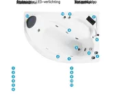 Hoek bubbelbad met LED NEIVA 150 x 100 cm Wit linkszijdig_796692